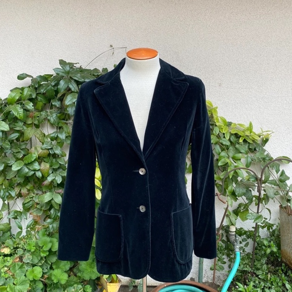 Vintage Black Velvet Koret of California Blazer, Size Med/Large